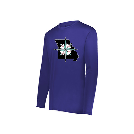 [222822.747.XS-LOGO3] Men's LS Smooth Sport Shirt (Adult XS, Purple, Logo 3)